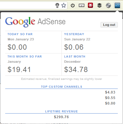 AdSense Publisher toolbar